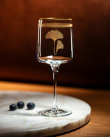 Madame Coco Musette Lovely Ginkgo Leaves Beverage Glass Set of 4 – 365ml, Botanical Elegance