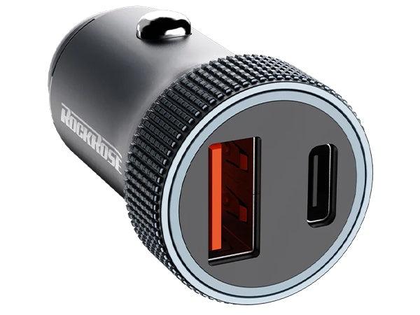 RockRose Ranger PQ GT 30W PD & QC 3.0 2-Port Car Charger - Grey