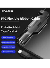 محول PIVA PW-02 بزاوية قائمة ومنفذ USB-C – يدعم طاقة 60 واط، ونقل بيانات بسرعة 10 جيجابت في الثانية، ودقة 4K