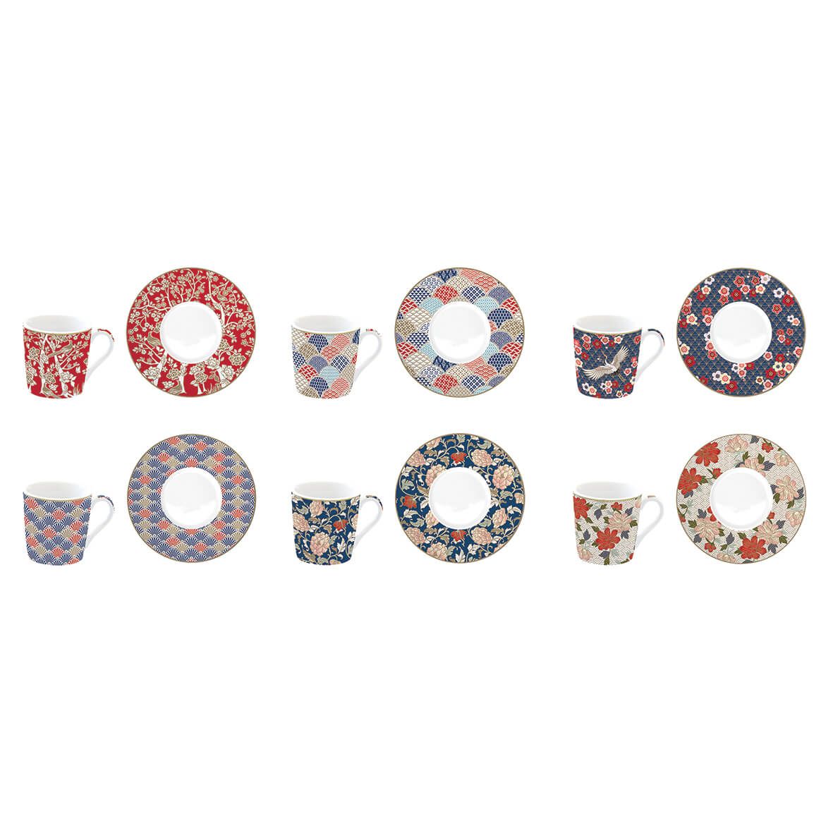 Easy Life Okinawa 12-Piece 100ml Coffee Cup Set – Elegant Easy Life Okinawa 12-Piece 100ml Coffee Cup Set – Elegant