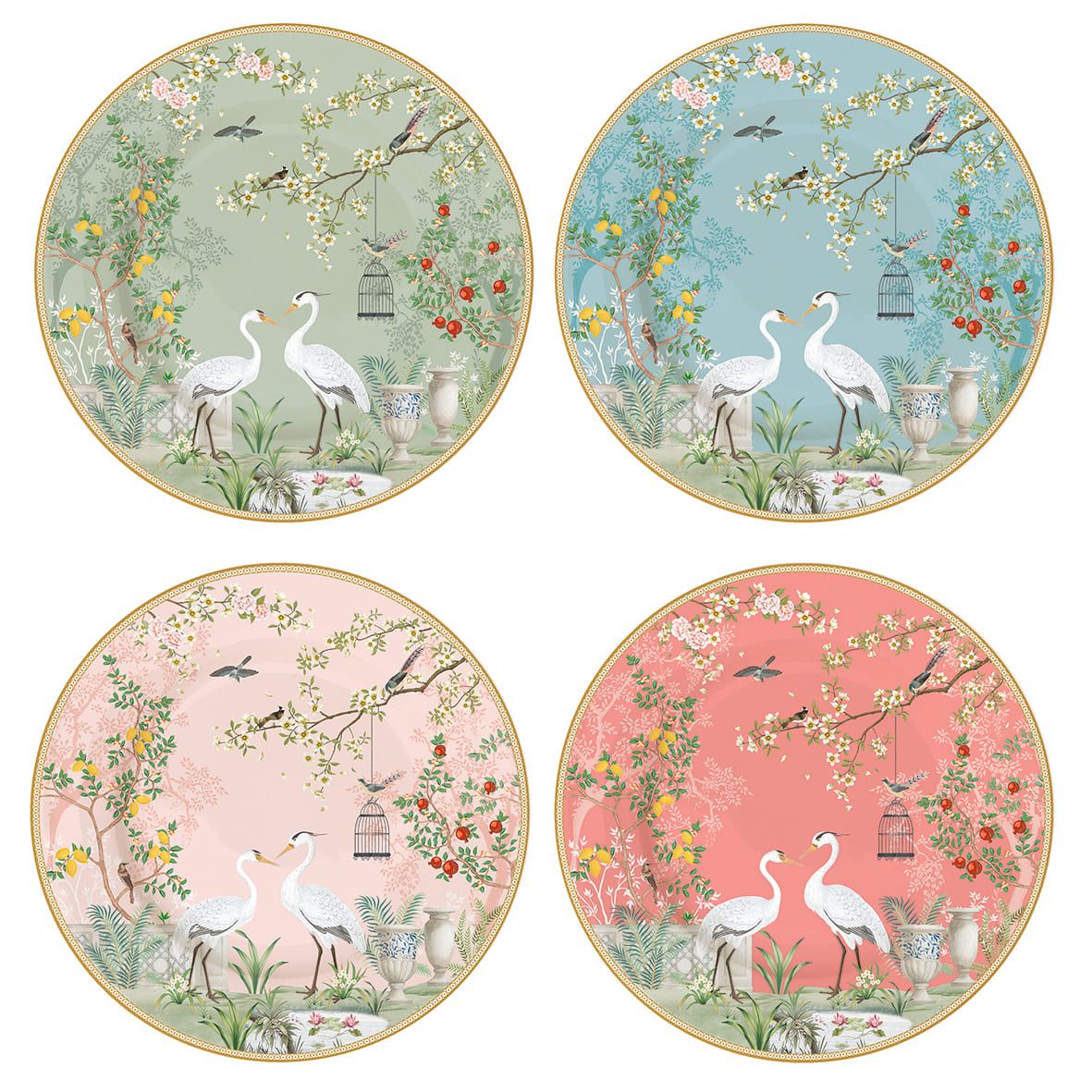Easy Life Jardin De Reves Dessert Plates Set 19cm - Multicolor