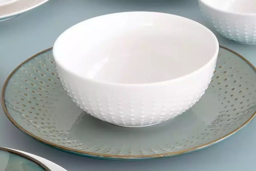 Easy Life Drops Bowl 16cm – Celadon/White
