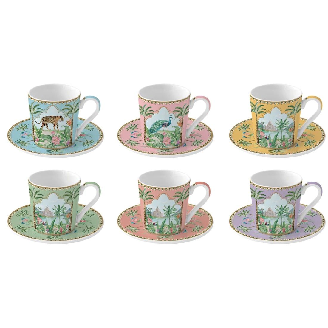 Easy Life Paradise Sauvage 12-Piece Coffee Set – Multicolored