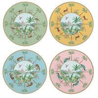 Easy Life Paradise Sauvage 4-Piece Dessert Plate Set – Multicolored