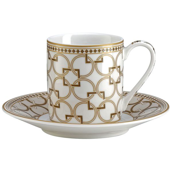 طقم فناجين قهوة 4 قطع 80 مل Easy Life Deco – ذهبي وأبيض