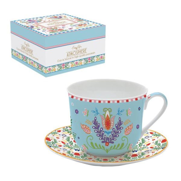 Easy Life Spring Folk 2 Tea Cups Set 400ml - Multicolor Easy Life Spring Folk 2 Tea Cups Set 400ml - Multicolor