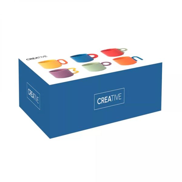 طقم 6 فناجين قهوة 100 مل Easy Life Creative – ألوان متعددة