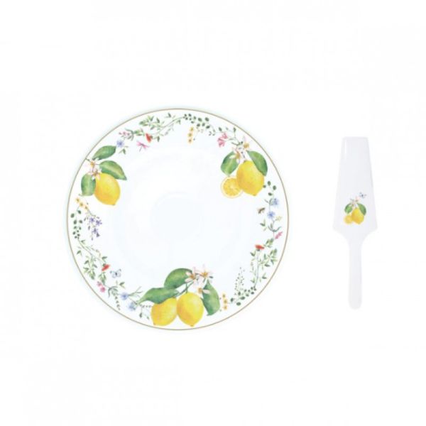 Easy Life Fleurs et Citrons 32cm Cake Set with Box – Multi Colors