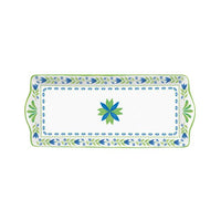 Easy Life Flowers Garden 35×15cm Serving Plate with Box - Blue & Green