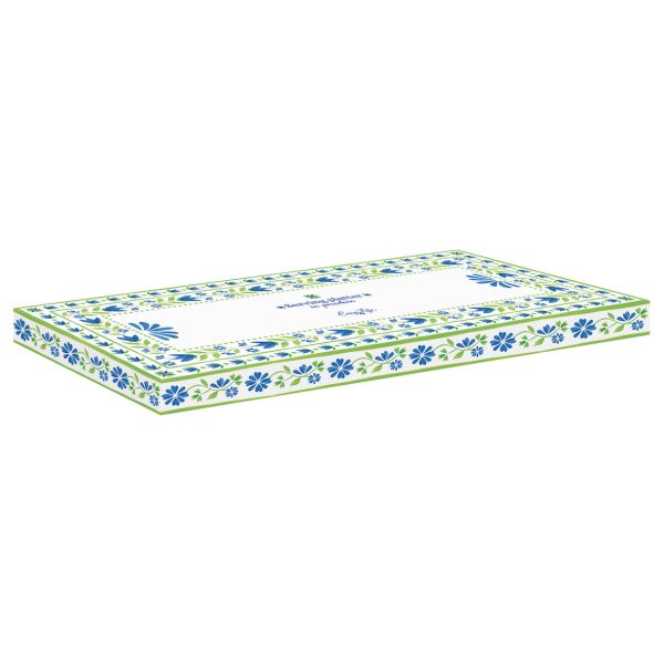 Easy Life Flowers Garden 35×15cm Serving Plate with Box - Blue & Green Easy Life Flowers Garden 35×15cm Serving Plate with Box - Blue & Green
