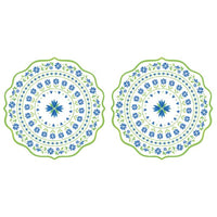 Easy Life Flowers Garden 23cm Bowl - Blue & Green