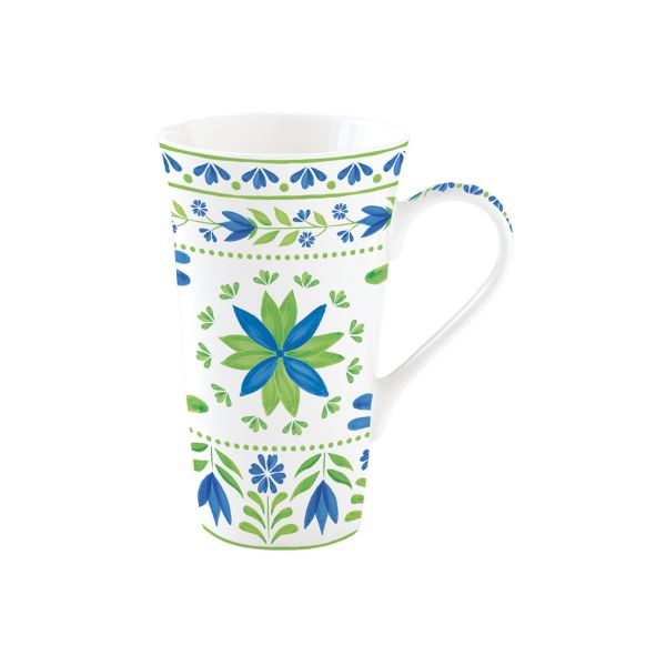 طبق جانبي 19 سم من Easy Life Flowers Garden - أزرق وأخضر