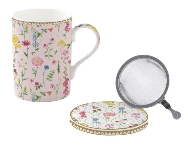 Easy Life Meadow Flowers 350ml Mug with Infuser & Lid