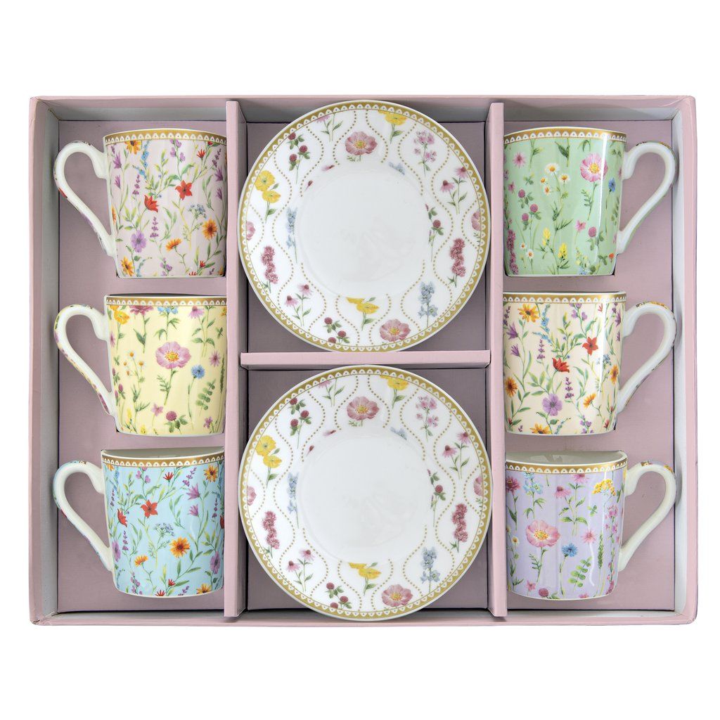 Easy Life Meadow Flowers 12pcs Coffee Cups Set 100ml
