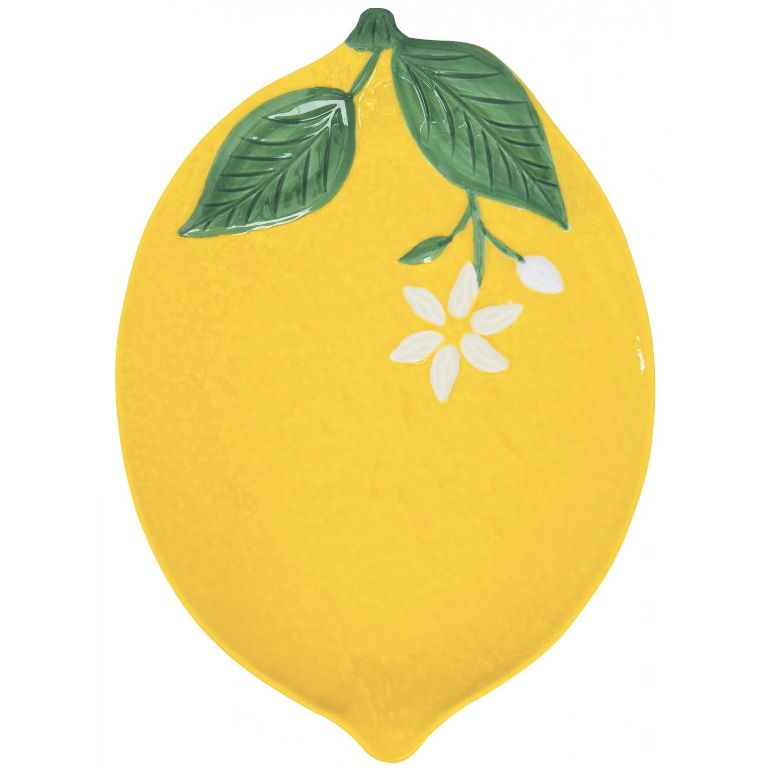 Easy Life Fleurs et Citrons Yellow Serving Plate