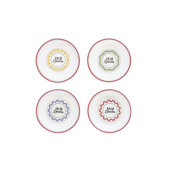 Easy Life Pasta Lovers 4pcs Pasta Plates 20cm – Multi Colors Easy Life Pasta Lovers 4pcs Pasta Plates 20cm – Multi Colors