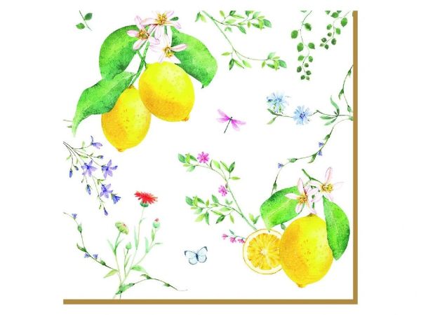 Easy Life Fleurs et Citrons 20-Piece Napkin Set – Multi Colors