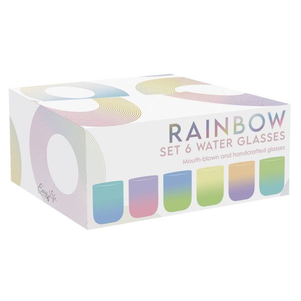 طقم كاسات زجاج 6 قطع 390 مل Easy Life Rainbow - ألوان متعددة طقم كاسات زجاج 6 قطع 390 مل Easy Life Rainbow - ألوان متعددة