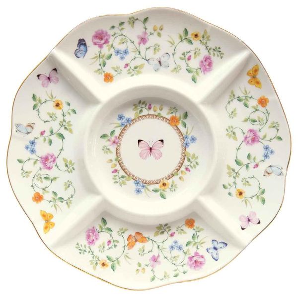 Easy Life Dancing Butterflies Divided Serving Plate 25.5cm with Box - Multicolor Easy Life Dancing Butterflies Divided Serving Plate 25.5cm with Box - Multicolor
