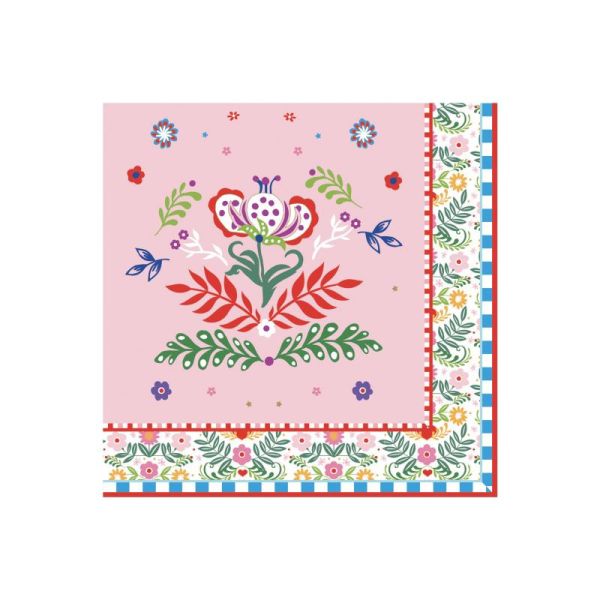 طقم مناديل طعام 20 قطعة من Easy Life Spring Folk - ألوان متعددة