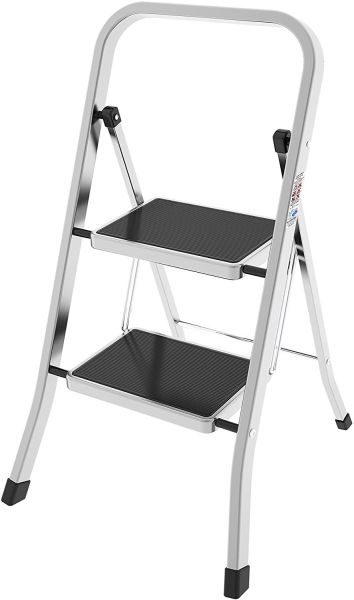 Colombo Factotum 2-Step Ladder - Silver | Safe & Durable Colombo Factotum 2-Step Ladder - Silver | Safe & Durable