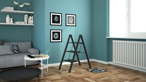 Colombo Leonardo 3-Step Ladder - Black | Safe & Durable Colombo Leonardo 3-Step Ladder - Black | Safe & Durable