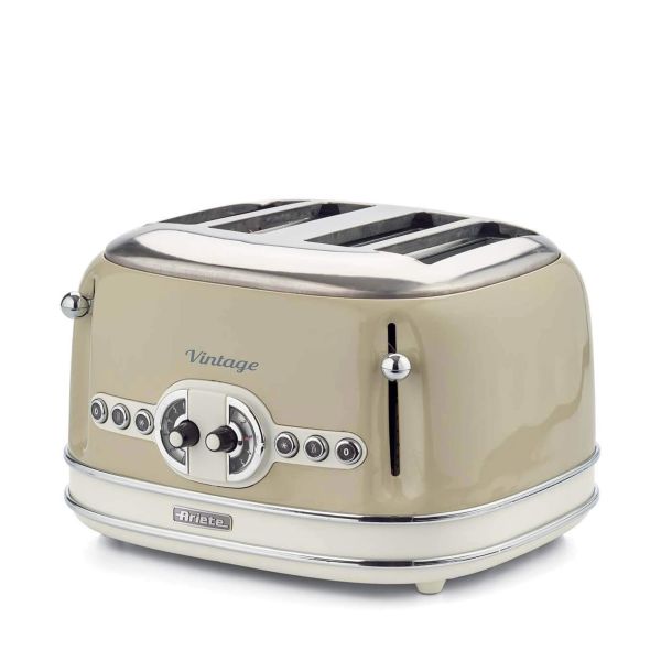 Ariete Vintage 4-Slot Toaster – Beige, Classic Design Ariete Vintage 4-Slot Toaster – Beige, Classic Design