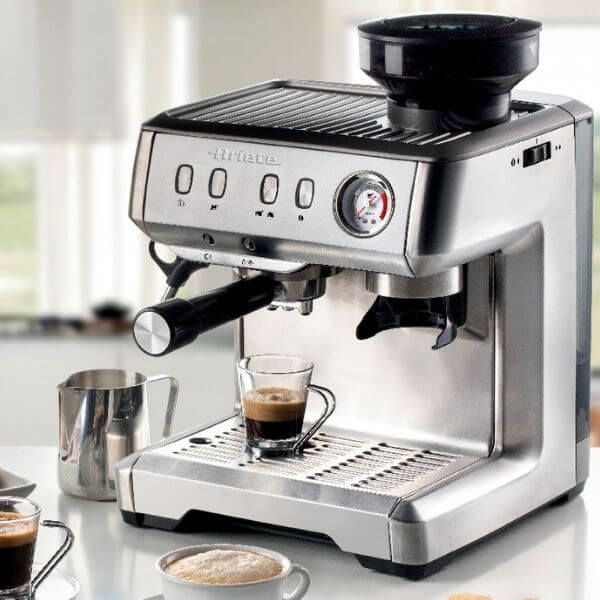 Ariete Espresso Machine with Coffee Grinder – Silver