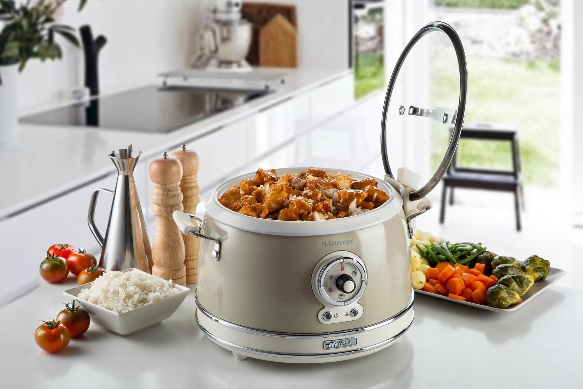طباخ أرز/بطيء Ariete Vintage – بيج متعدد الوظائف