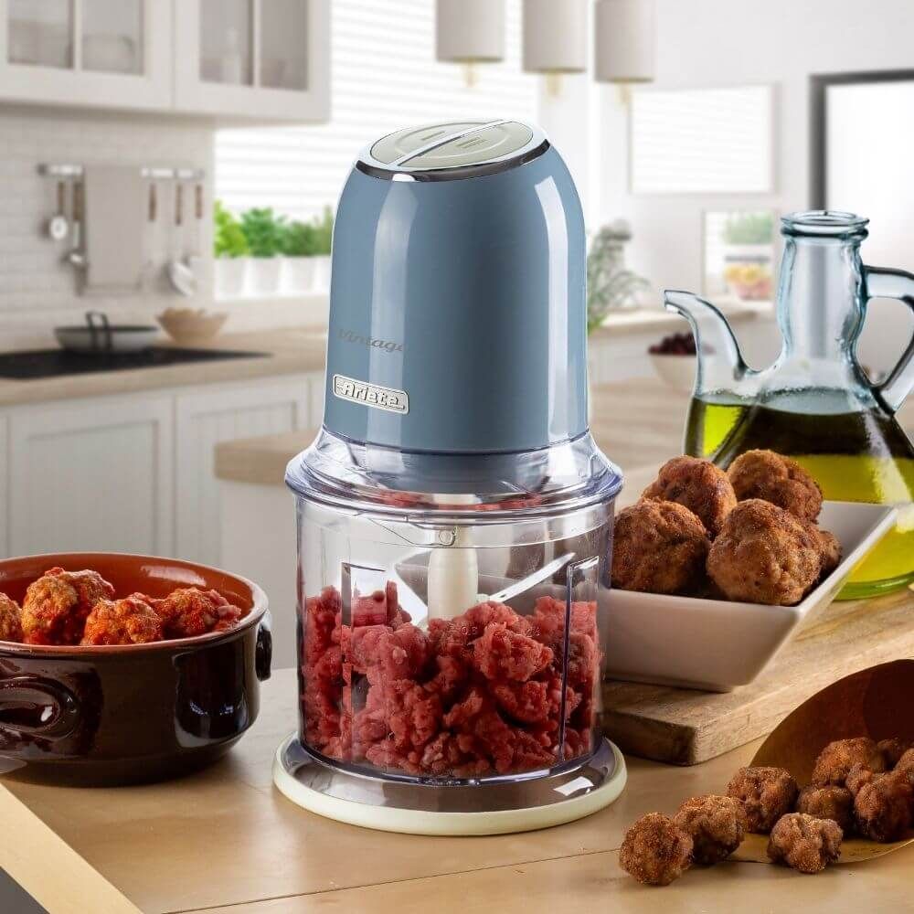 Ariete Vintage Electric Slicer – Blue, Precise & Fast