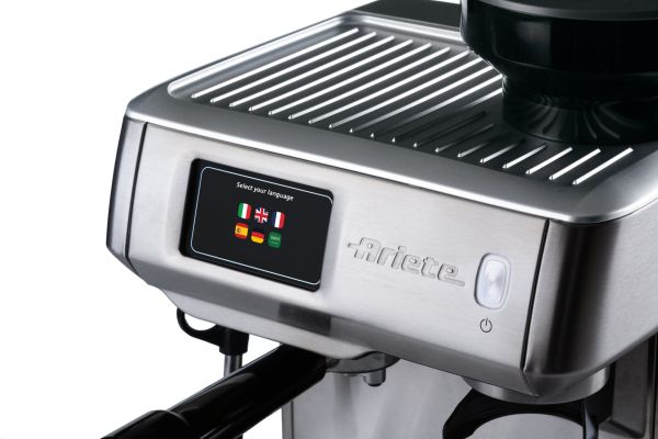 Ariete Espresso Machine with Digital Grinder – Silver