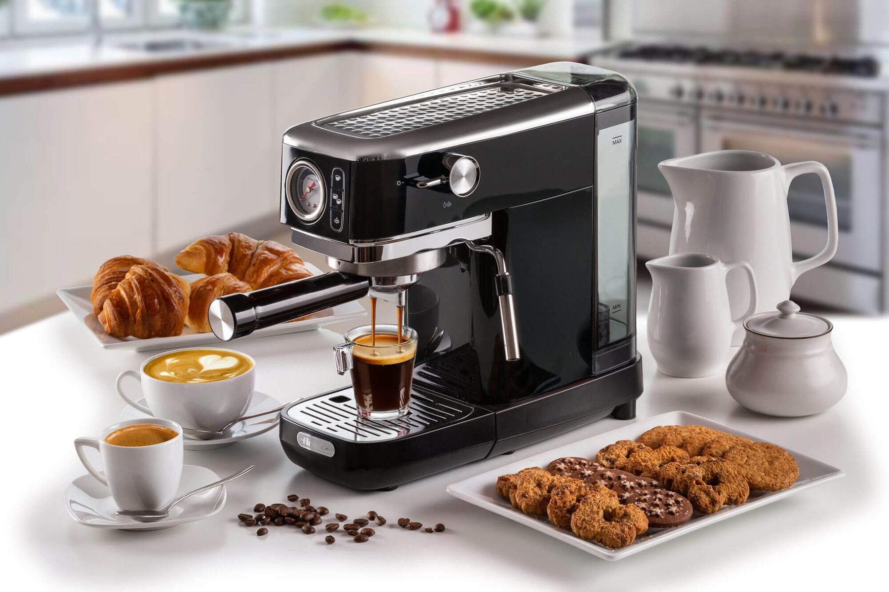 Ariete Moderna 1381 Espresso Machine – Black – Stylish Coffee Ariete Moderna 1381 Espresso Machine – Black – Stylish Coffee