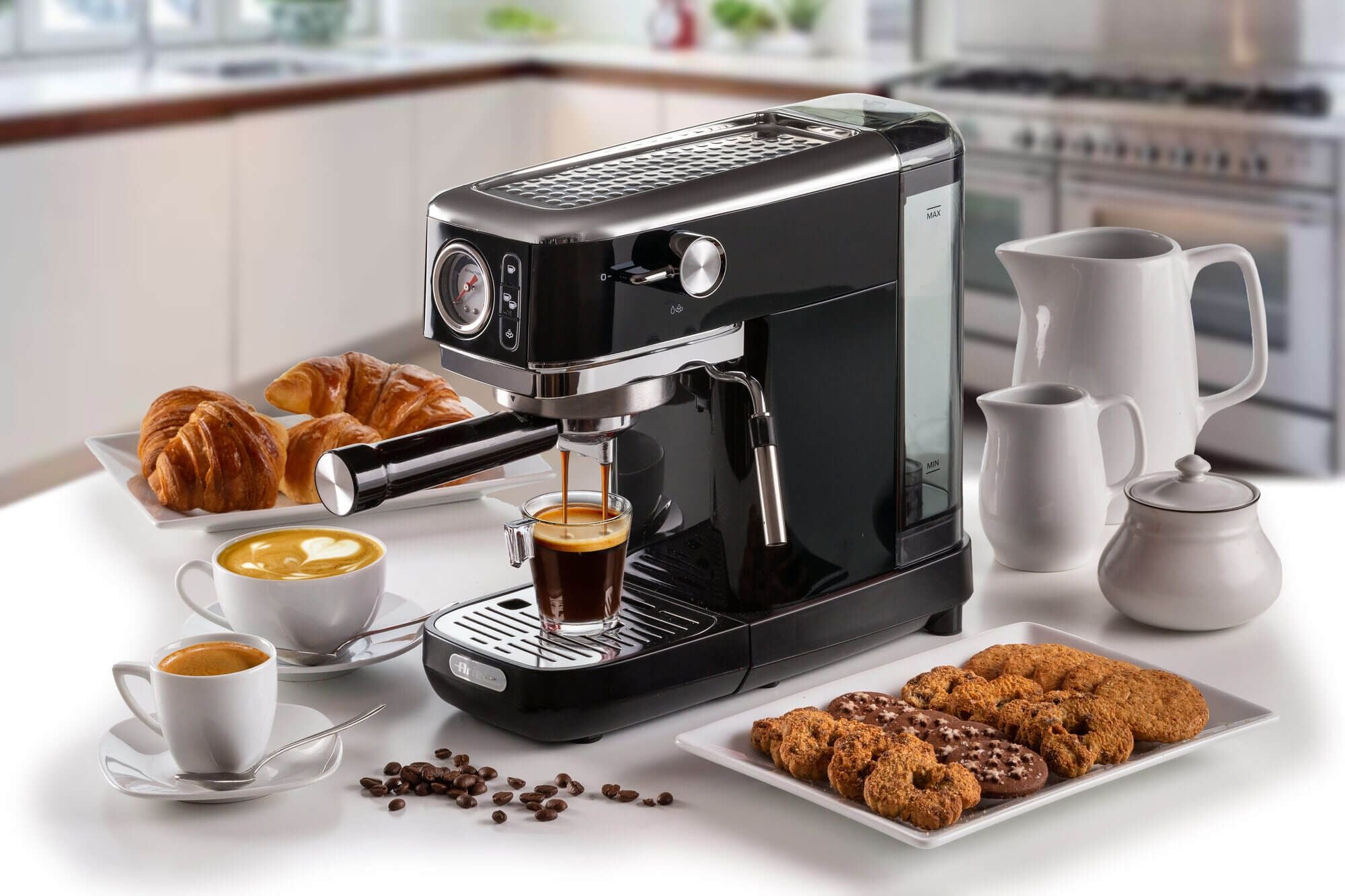 Ariete Moderna 1381 Espresso Machine – Black – Stylish Coffee
