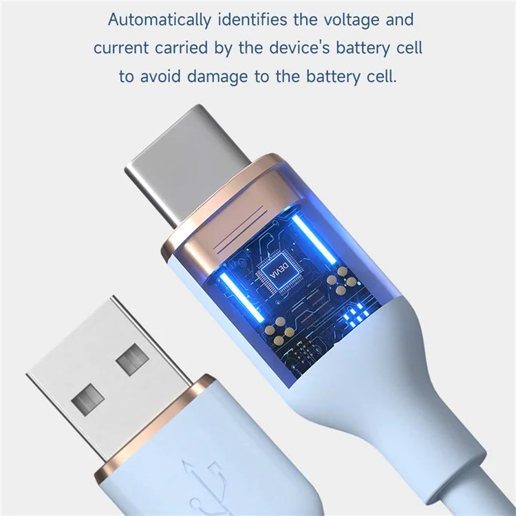 DEVIA Jelly Series 1.2m USB-A to Type-C Silicone Charging Cable Data Sync Cord - Black DEVIA Jelly Series 1.2m USB-A to Type-C Silicone Charging Cable Data Sync Cord - Black