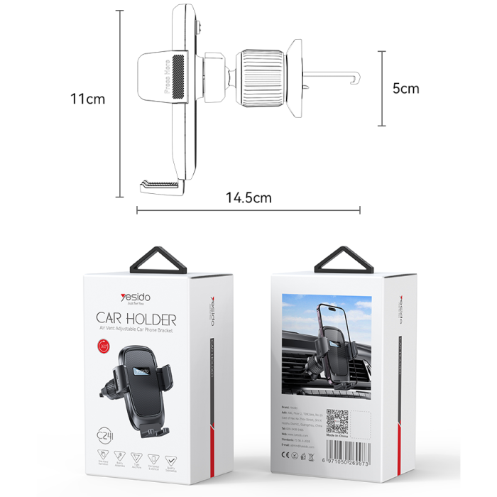 YESIDO Car Phone Holder - Secure and Adjustable Mount YESIDO Car Phone Holder - Secure and Adjustable Mount