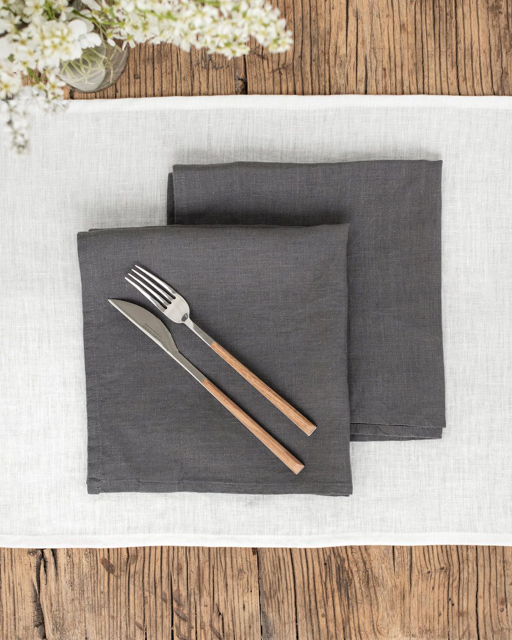 Desideri Di Casa Irlanda 2-Piece Table Napkins - Dark Grey