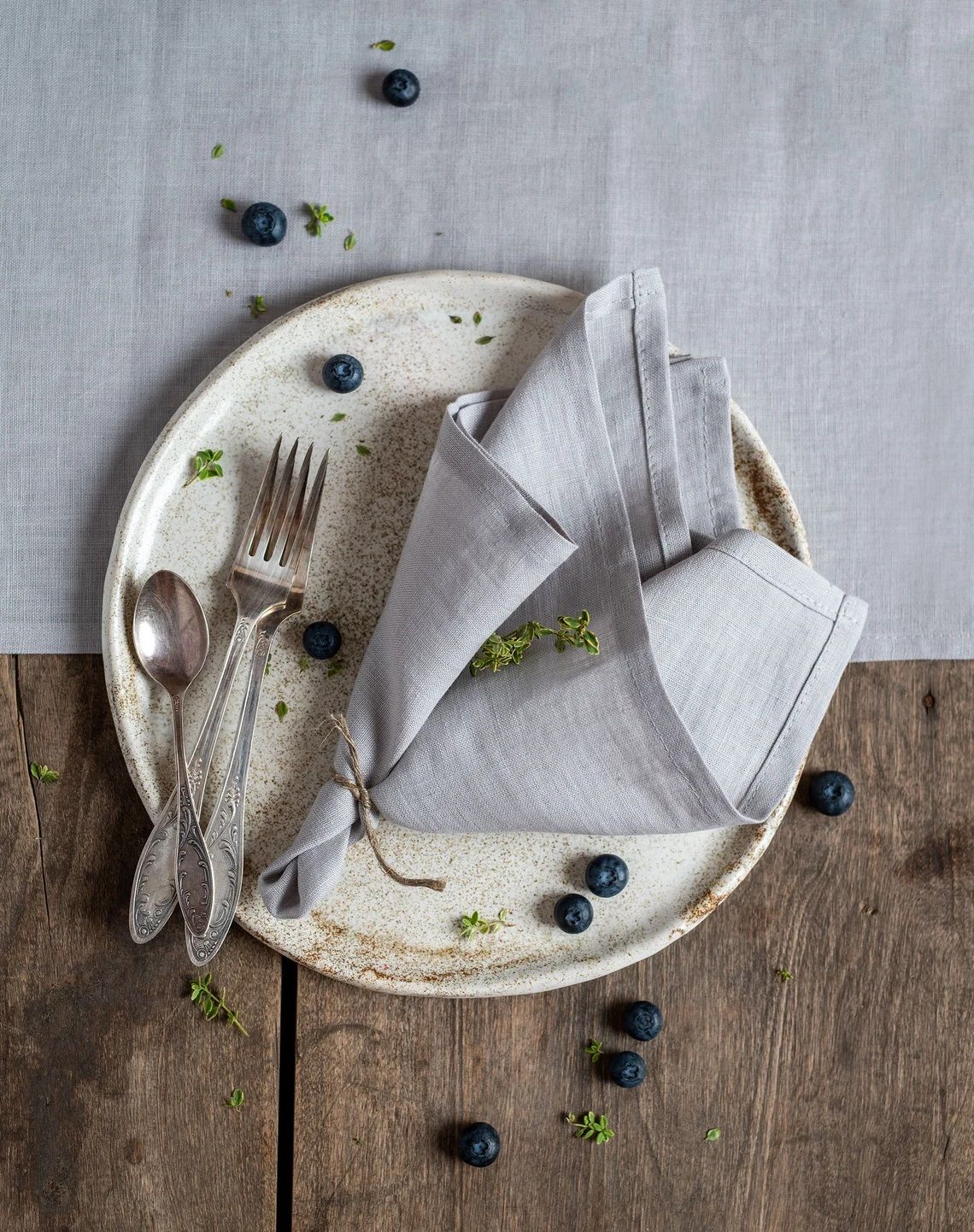 Desideri Di Casa Irlanda 2-Piece Table Napkins - Grey