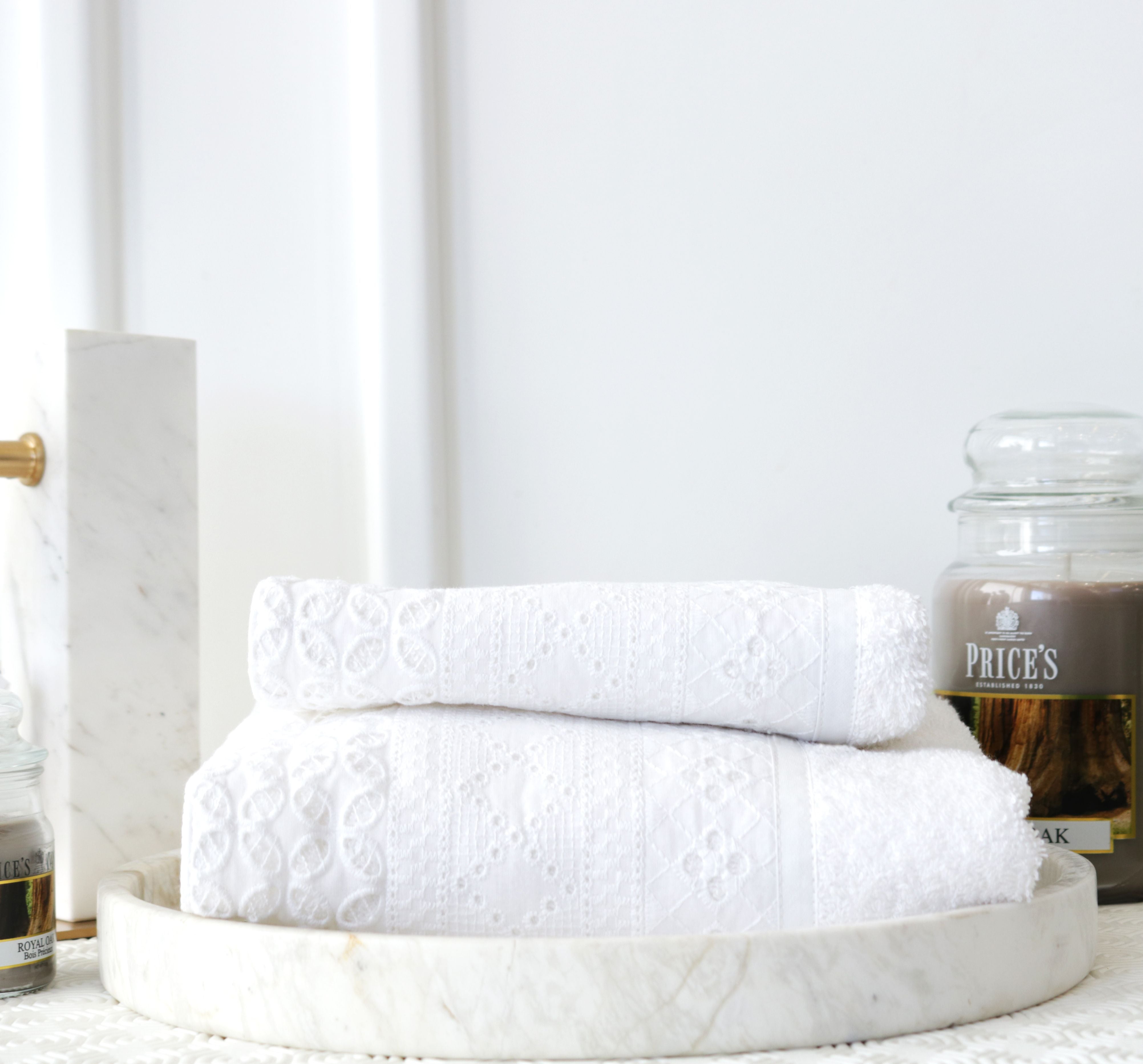 Dreams Sangallo 2-Piece Bath Towels Set - White