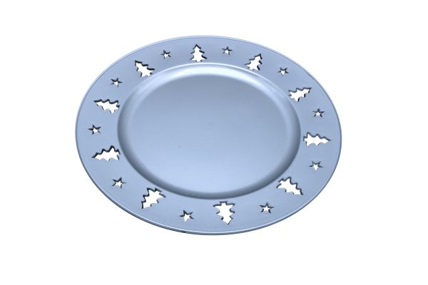 Decorazioni Natalizie 33cm Decorative Plate - Silver