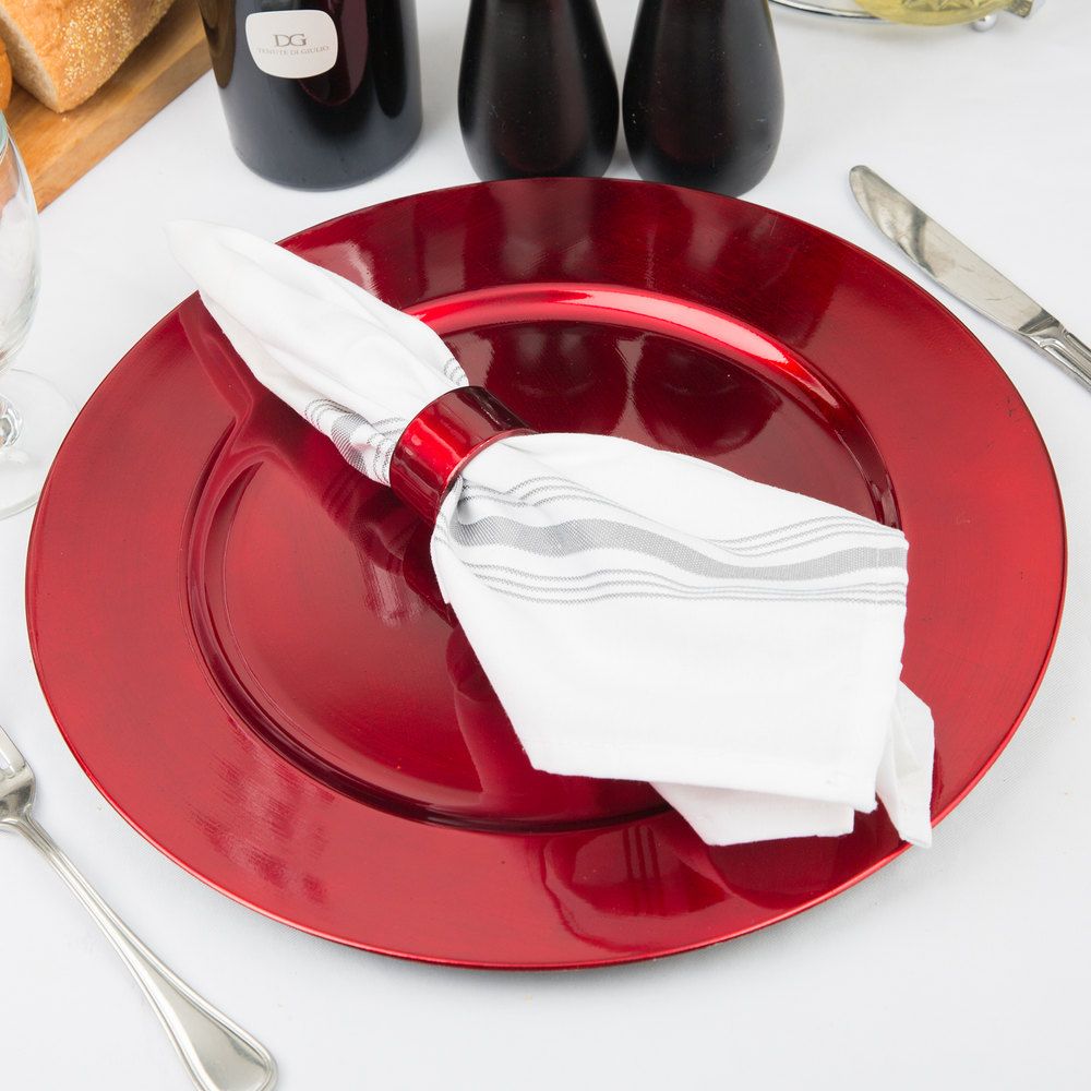 Decorazioni Natalizie 33cm Decorative Plate - Red