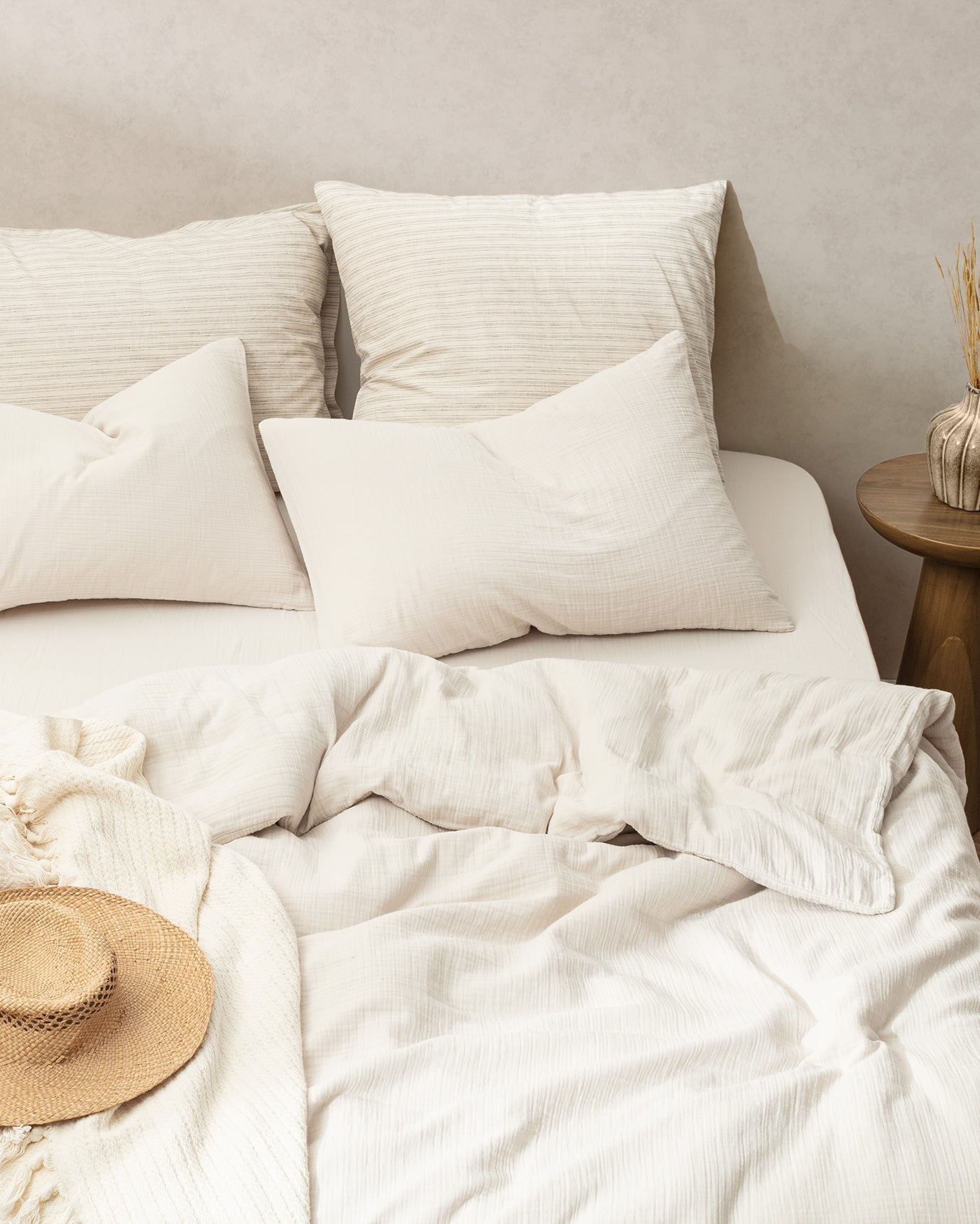 Marla Muslin Superking Size Duvet Cover Set - Fitted - Madame Coco JO