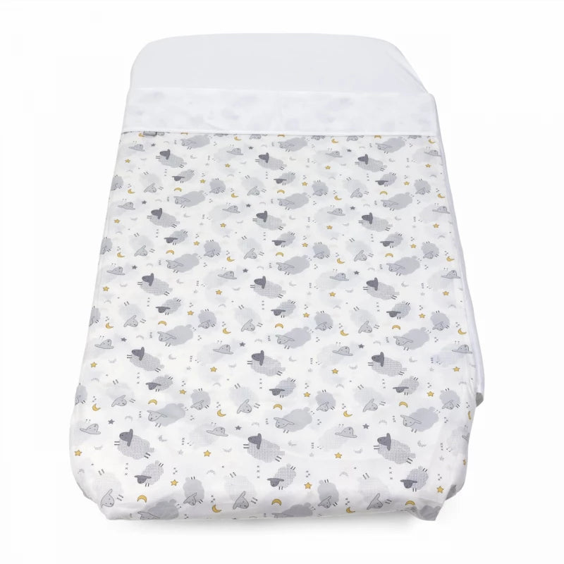 Chicco Next2Me Crib Sheets Set – Grey Sheep, 2-Piece, 100% Cotton