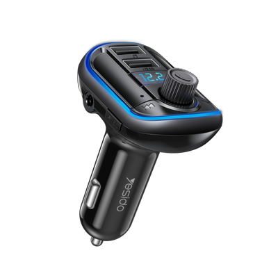 شاحن سيارة ذكي Y44 مع مشغل MP3 ومنفذي USB مزدوجين
