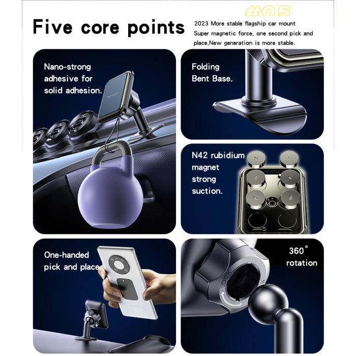 Yesido 360° Rotation Magnetic Phone Holder with 6 N42 Magnets Yesido 360° Rotation Magnetic Phone Holder with 6 N42 Magnets