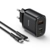 YC52 30W Fast Charger - 3 Ports with One Data Cable