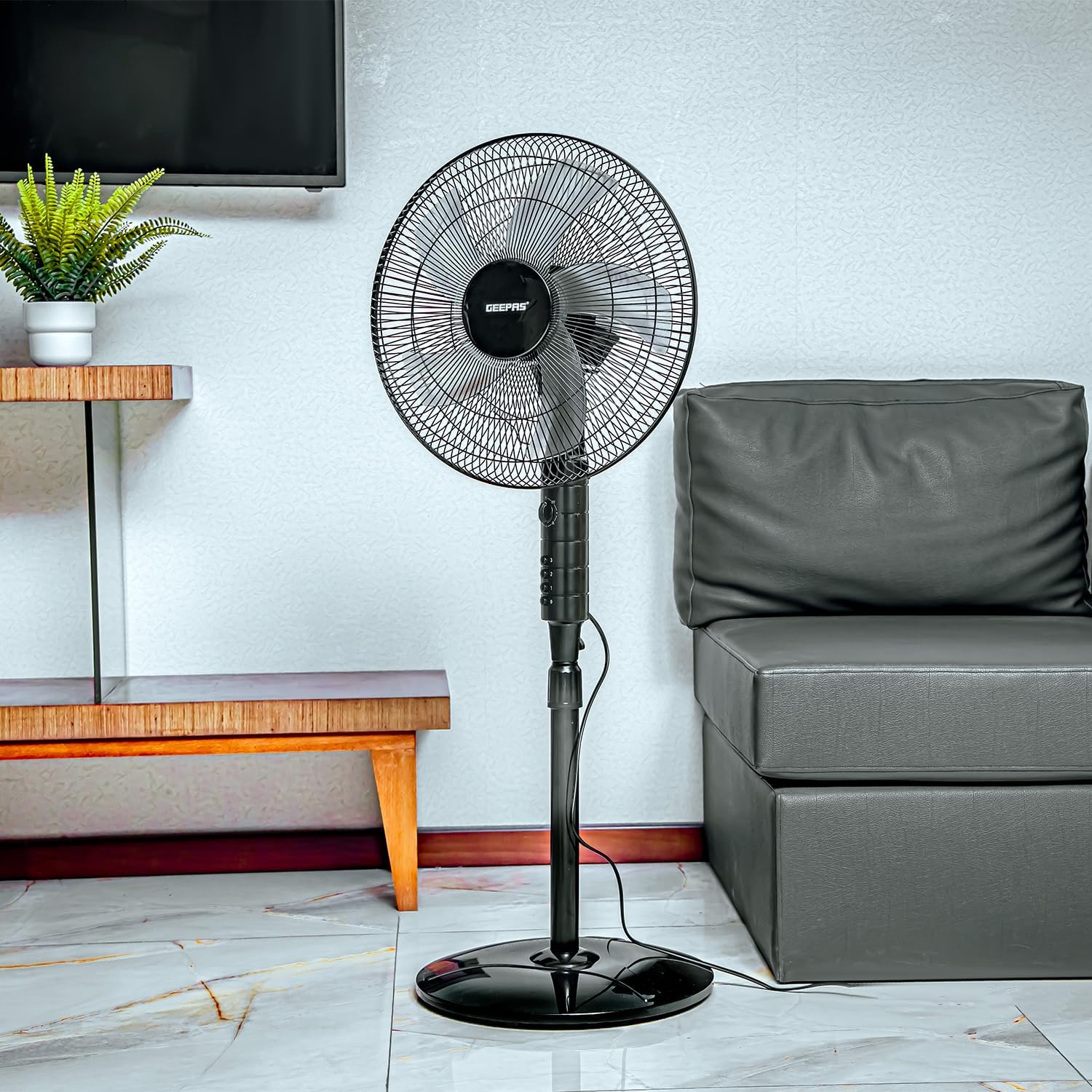 Geepas 16-Inch Stand Fan - Black