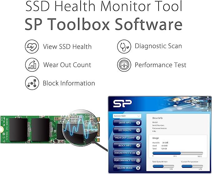 قرص صلب Silicon-Power M.2 سعة 128 جيجابايت A55