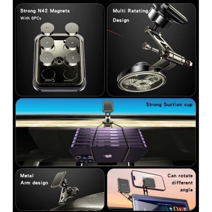YESIDO Multi-Angle Magnetic Phone Holder with Rotating Arm YESIDO Multi-Angle Magnetic Phone Holder with Rotating Arm