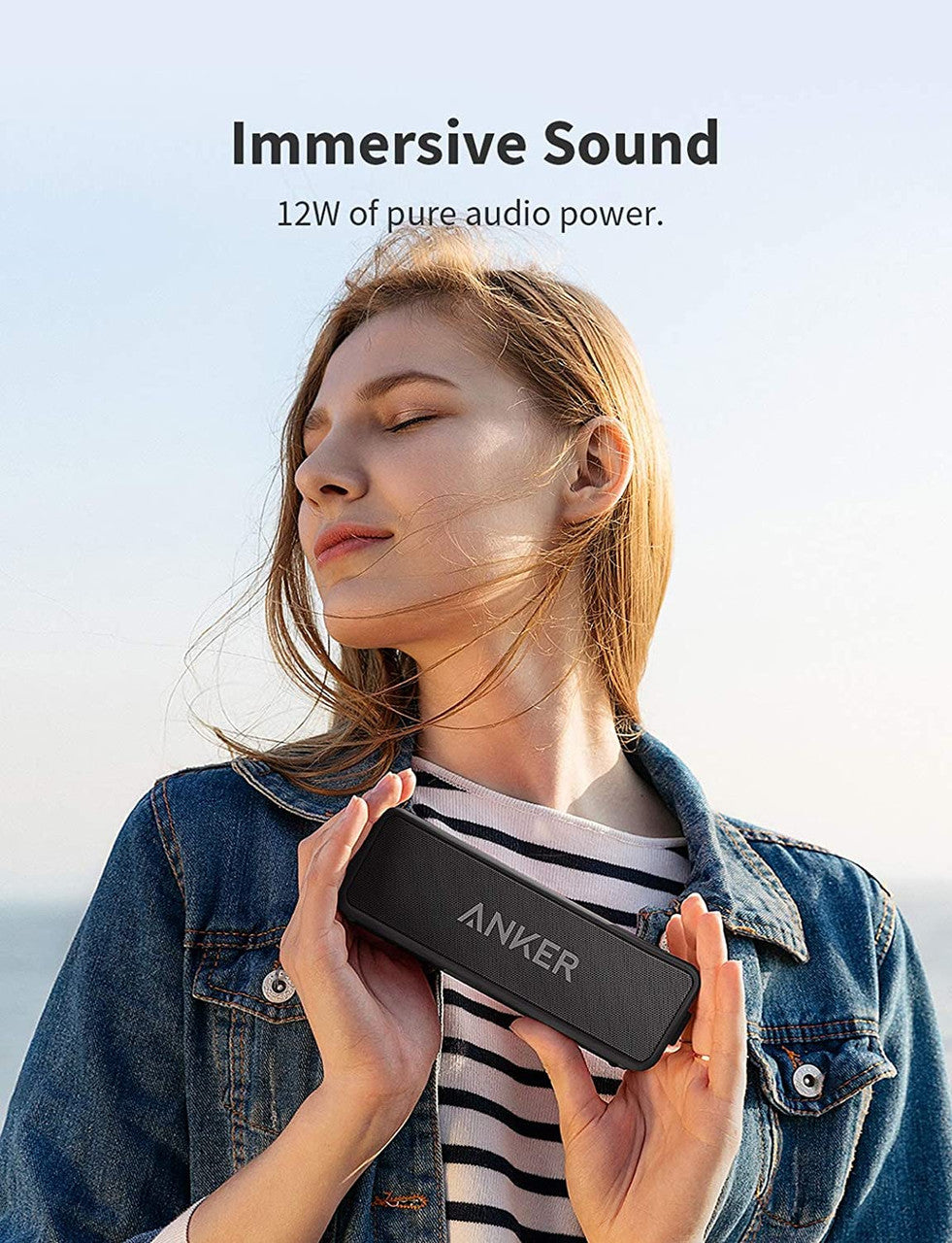 Anker Soundcore 2/ 12W Stereo/ Bluetooth 5/ IPX7/ 24-Hour Playtime - Black