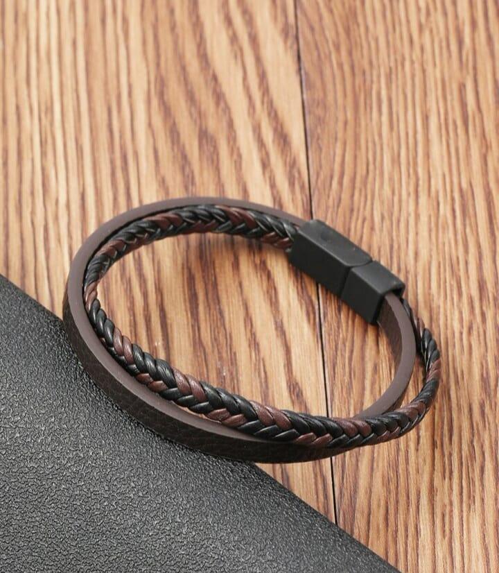 Fashionable And Popular Men Braided Detail Bracelet PU For Jewelry Gift And For A Stylish Look